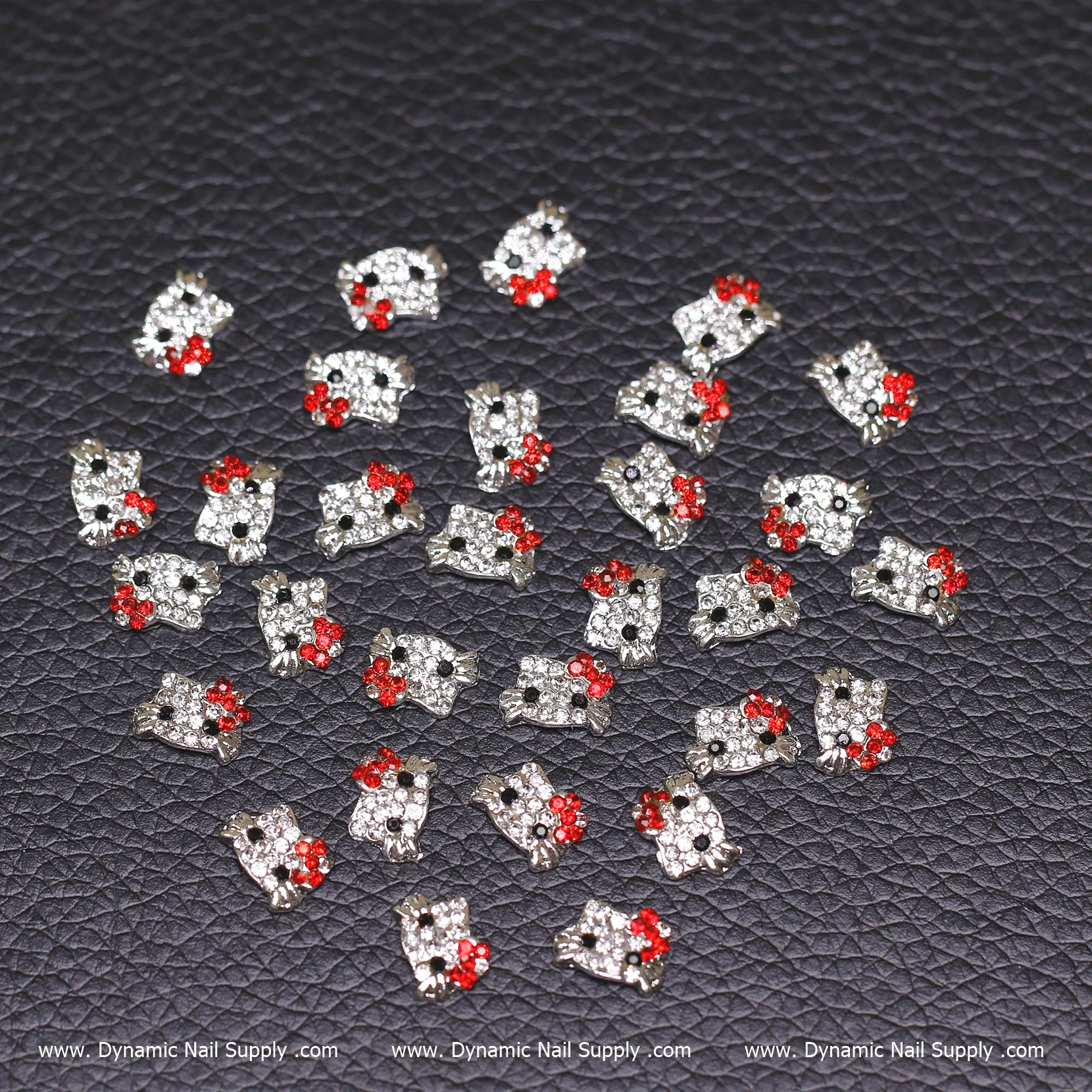 (Red) 30 pcs Metal Hell0 Kitty Design Nail Charms (zircon alloy charm) - Image 3