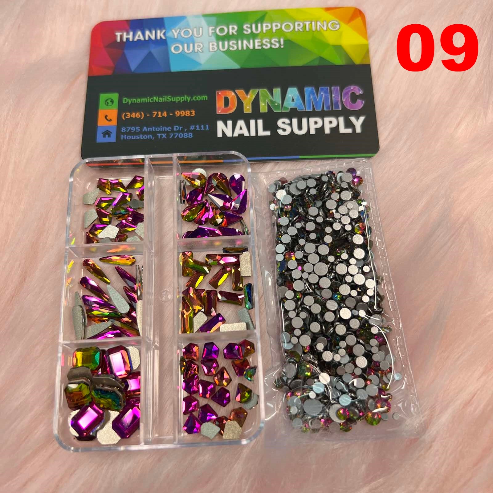 Rhinestone set includes 6 big shapes and mixed-sizes round shapes - Image 10