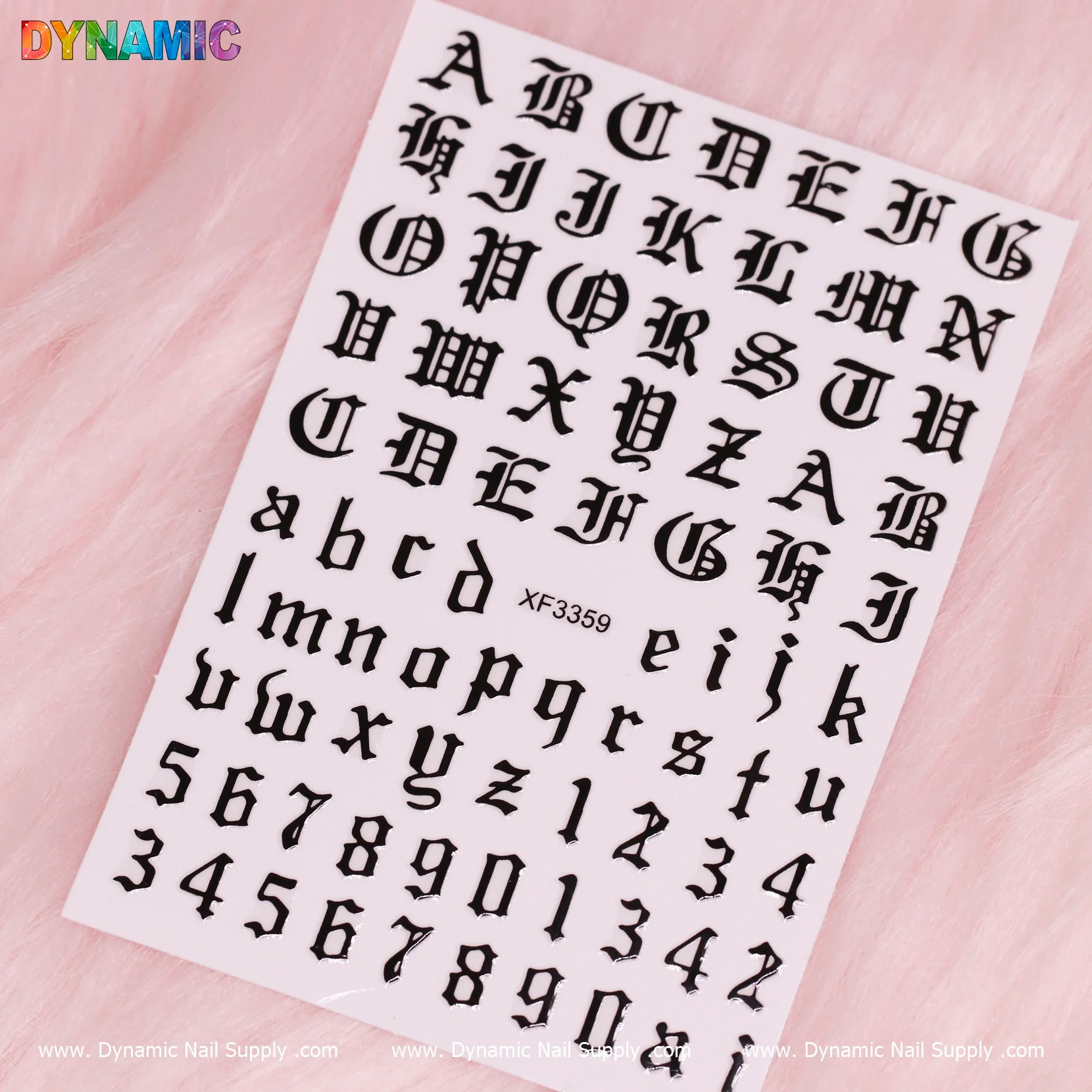 Roman Letter and Number Sticker (XF3359) - Black