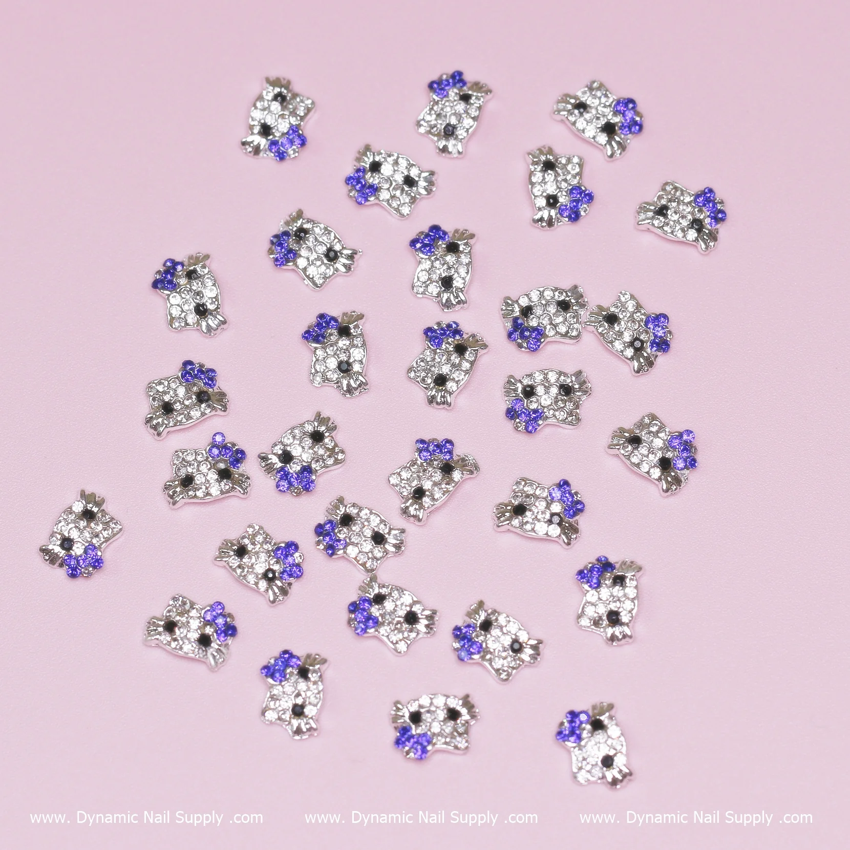 (Royal Blue) 30 pcs Metal Hell0 Kitty Design Nail Charms (zircon alloy charm)