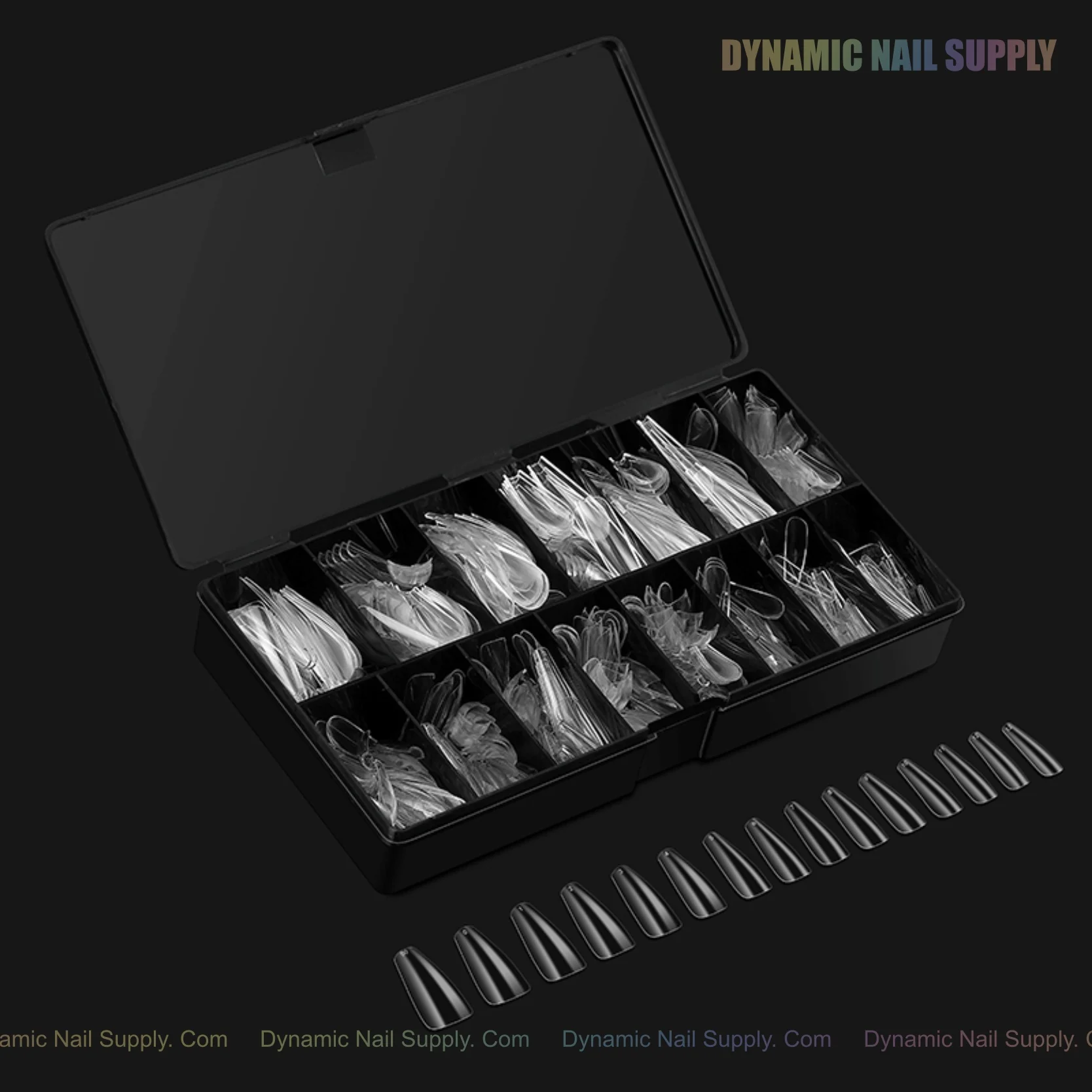 Sculpted Coffin (Long) Full Cover Soft-Gel Nail Tips (Black Box) - Image 15