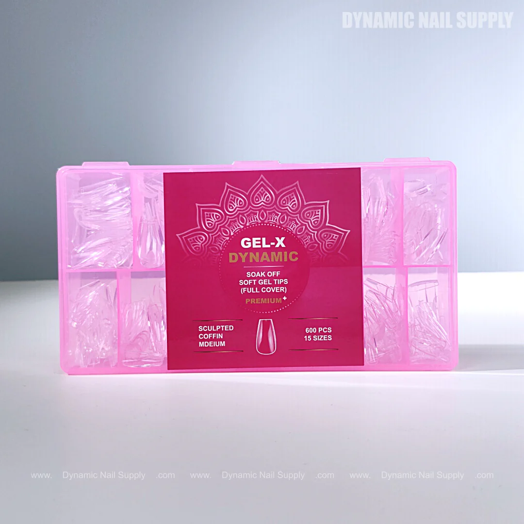 Sculpted Coffin (Medium) Full Cover Soft-Gel Nail Tips (Pink Box)