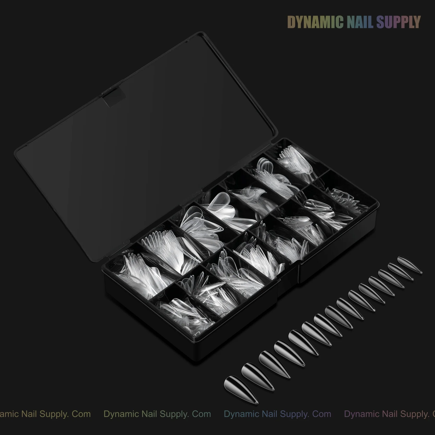 Sculpted Stiletto (Long) Full Cover Soft-Gel Nail Tips (Black Box) - Image 12