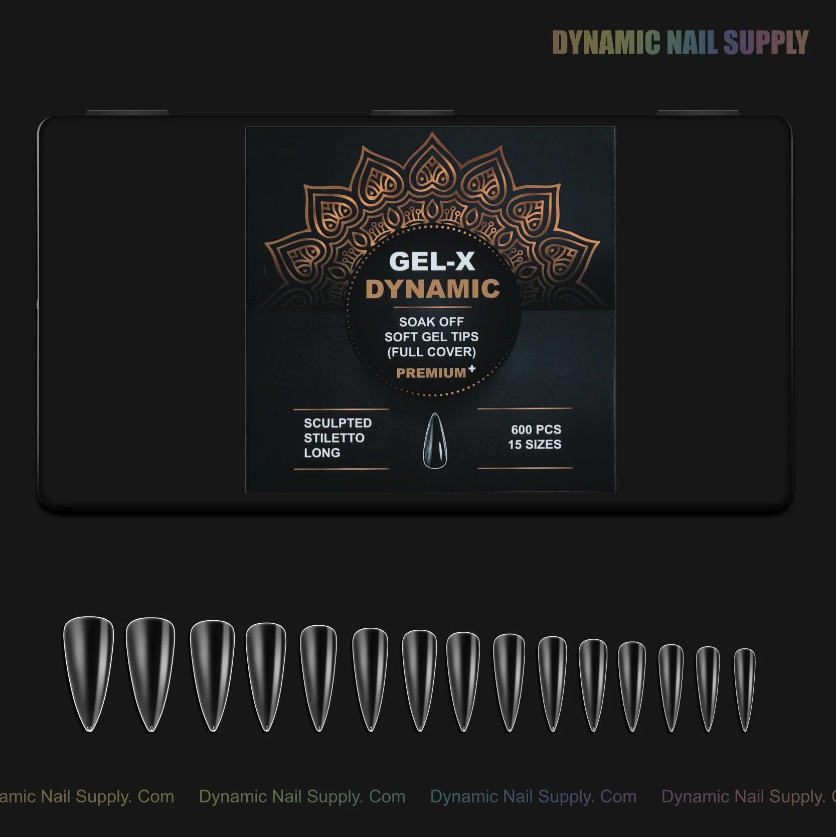 Sculpted Stiletto (Long) Full Cover Soft-Gel Nail Tips (Black Box) - Image 14