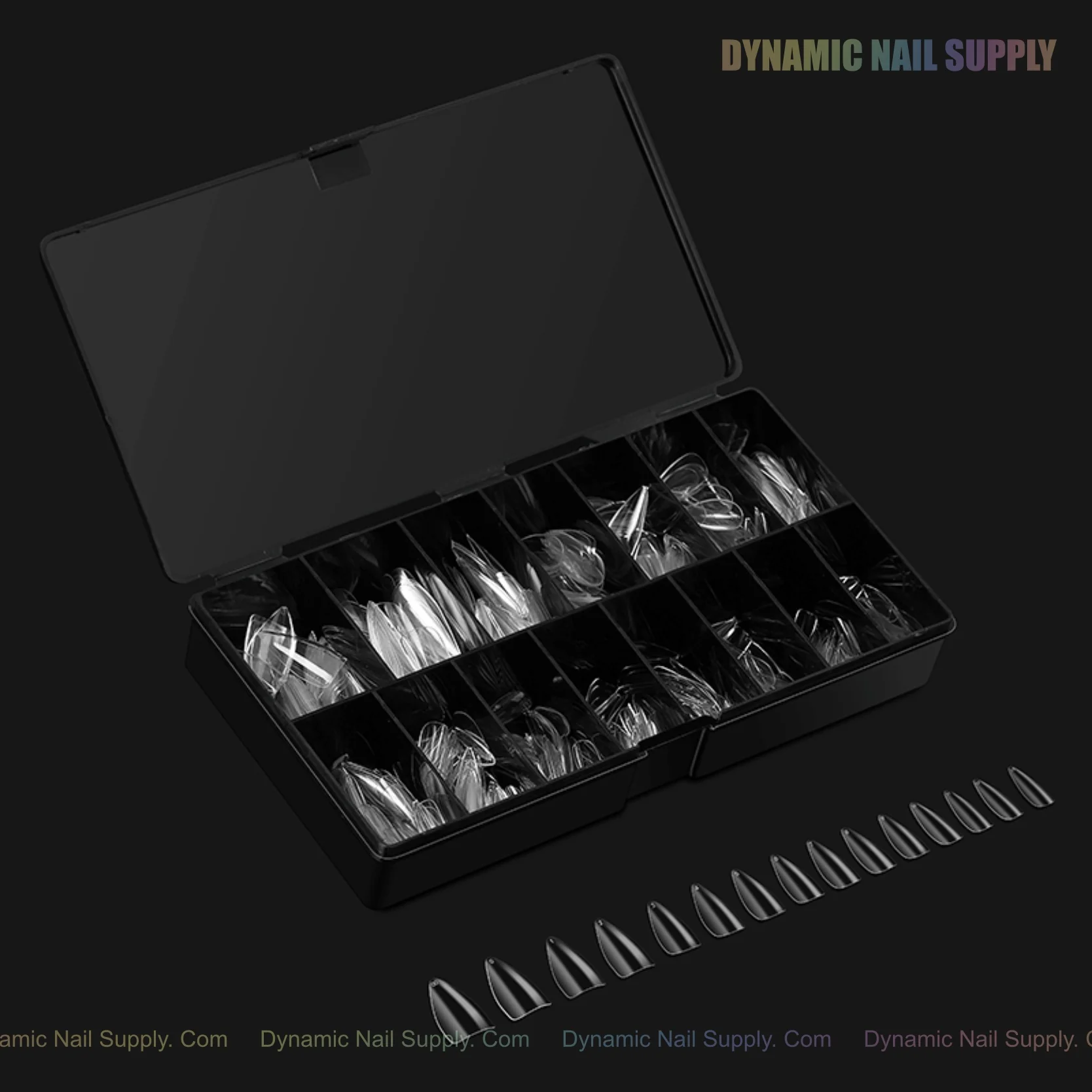 Sculpted Stiletto (Long) Full Cover Soft-Gel Nail Tips (Black Box) - Image 17