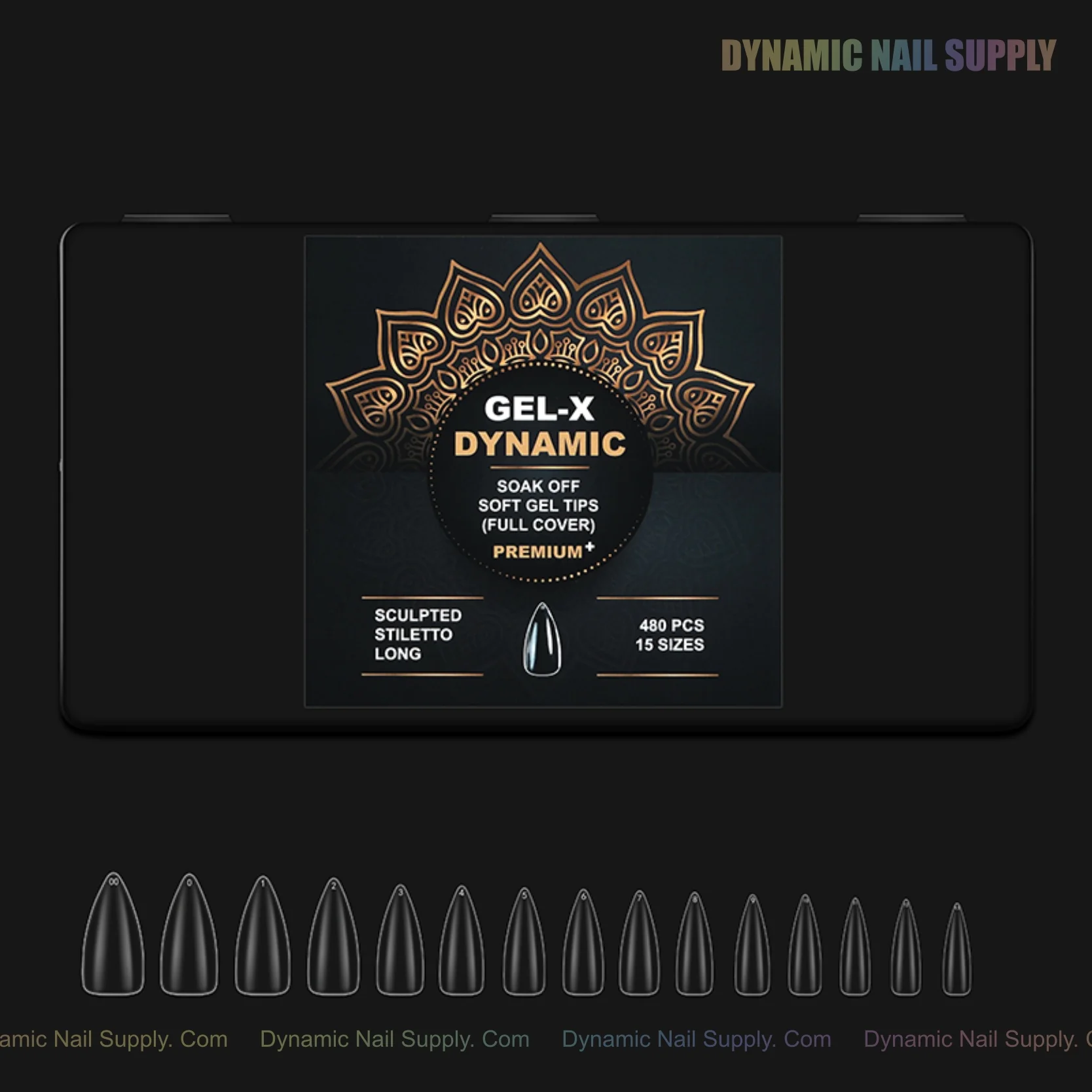 Sculpted Stiletto (Long) Full Cover Soft-Gel Nail Tips (Black Box) - Image 18