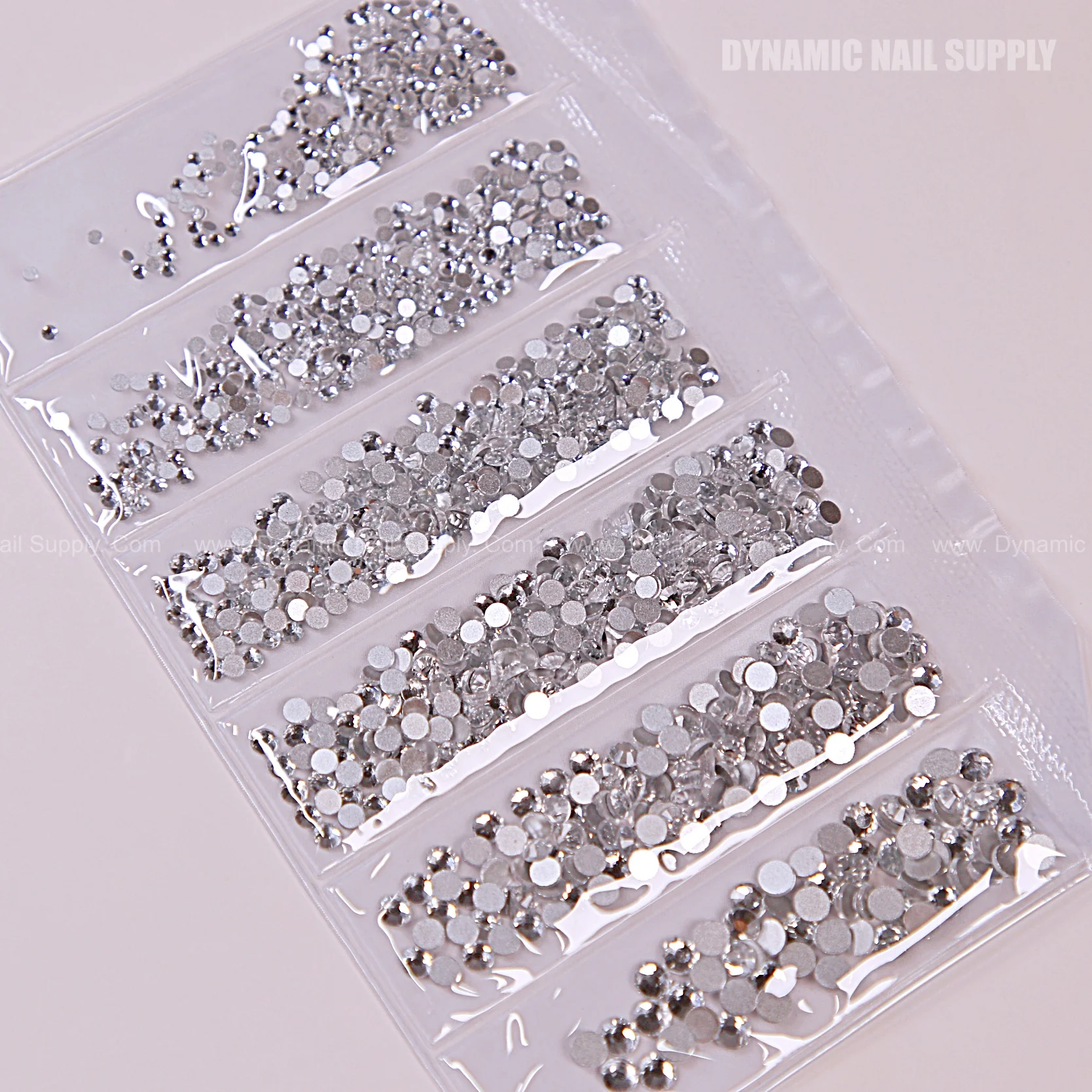 [Silver Silver-back] Rhinestone set Flat Silver Back 6 Round Shapes and Mixed-Sizes - Image 2