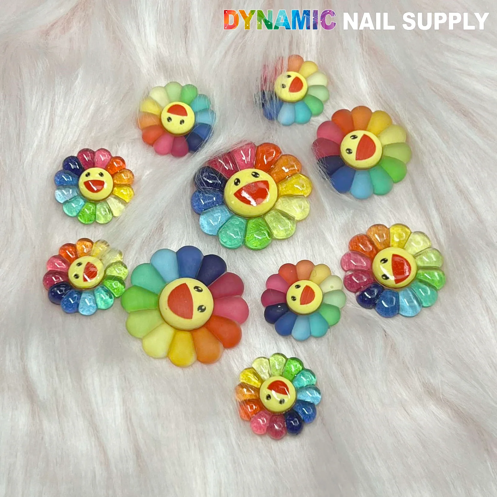 Smiling Face Flower / Happy Sunflower charm for nails designer - Image 3