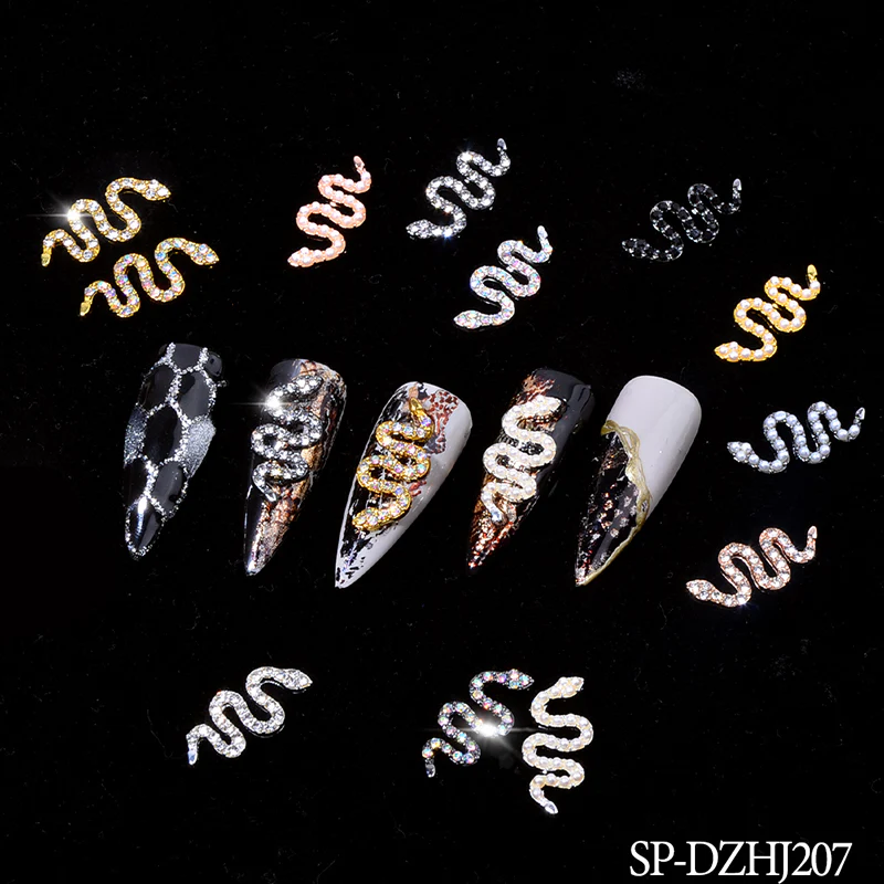 10 pcs of Snake Shape Charms for Nails Art Design (Smaller version) - Image 3