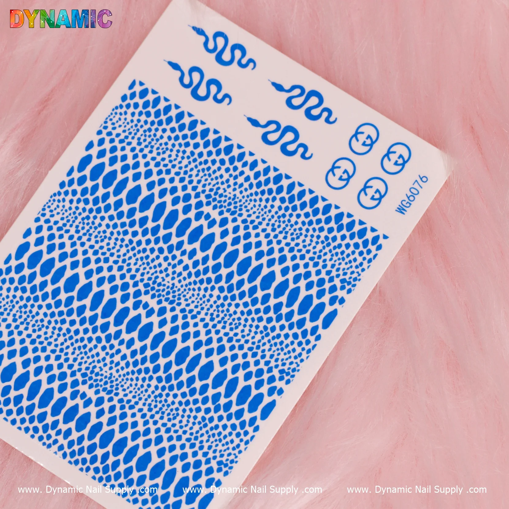 Snake Skin Nail Water Decal - Neon Blue