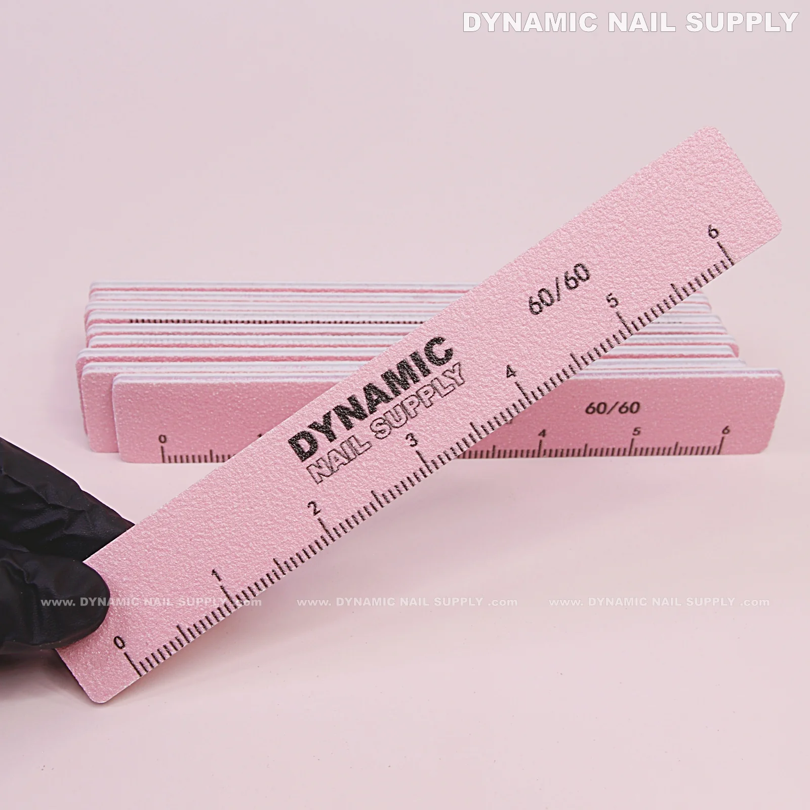 Square Nail files Grit 60/60 Extreme Coarse - Pack 10 - Pink - Double-side with Emery board - Image 6