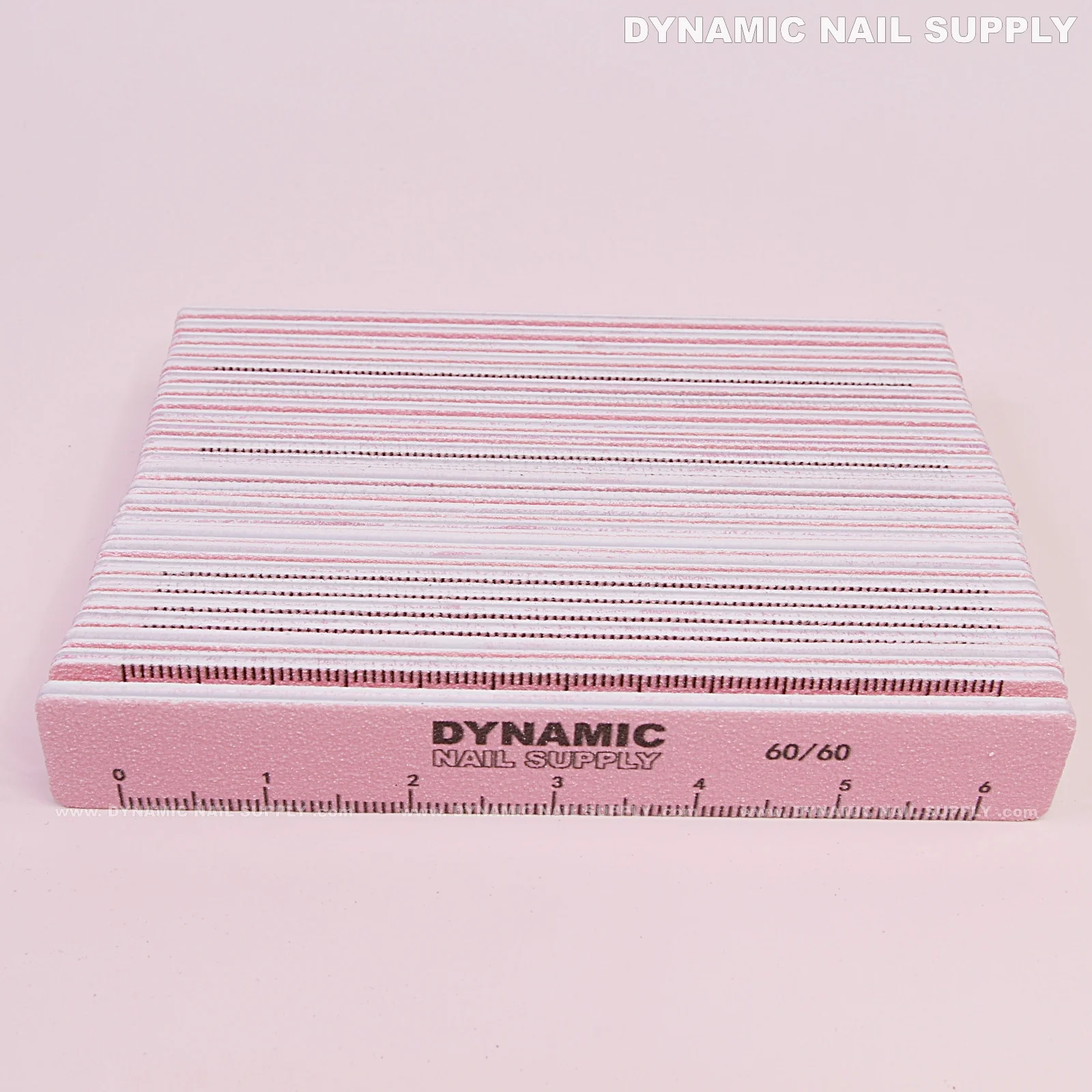Square Nail files Grit 60/60 Extreme Coarse - Pack 25 - Pink - Double-side with Emery board - Image 4