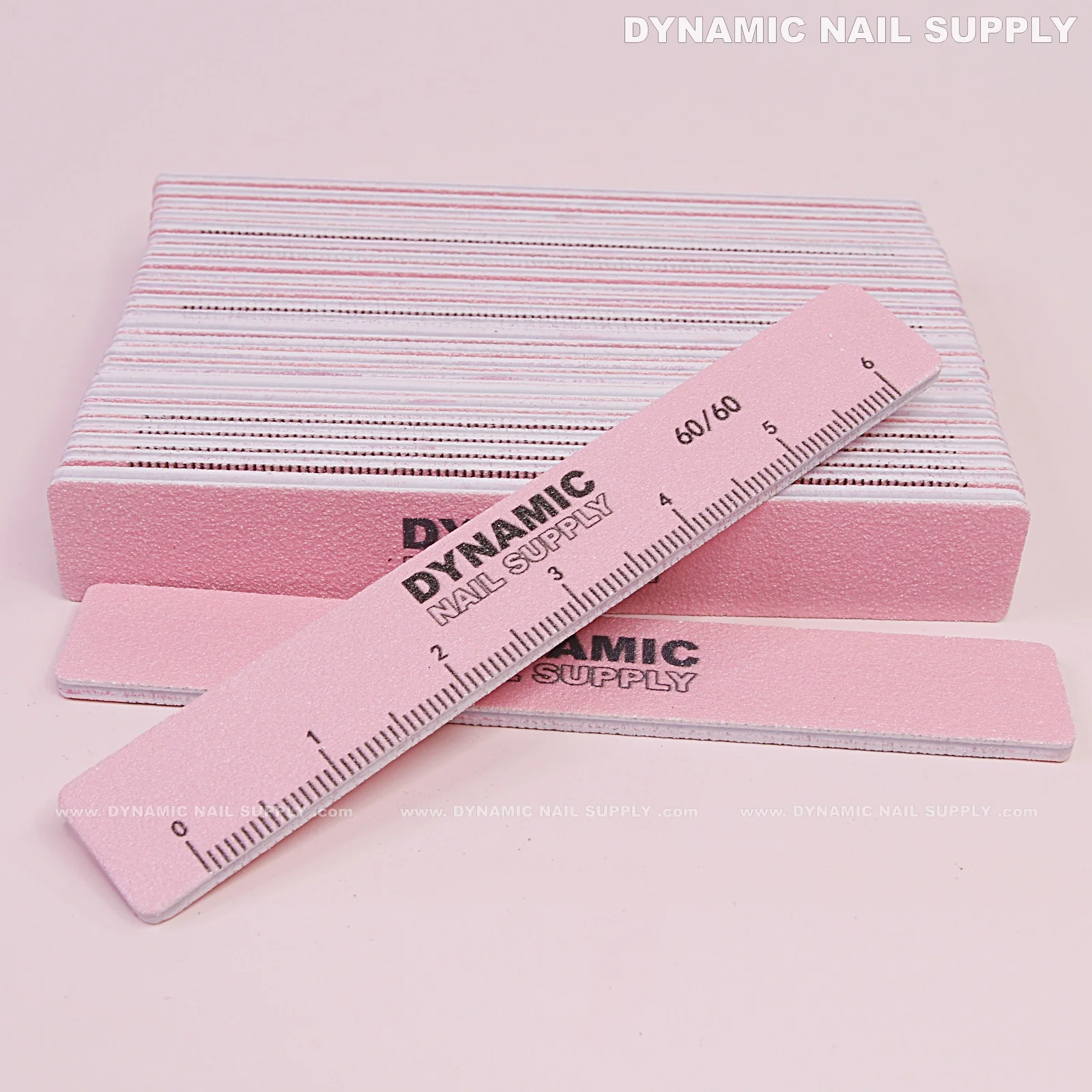 Square Nail files Grit 60/60 Extreme Coarse - Pack 25 - Pink - Double-side with Emery board - Image 6