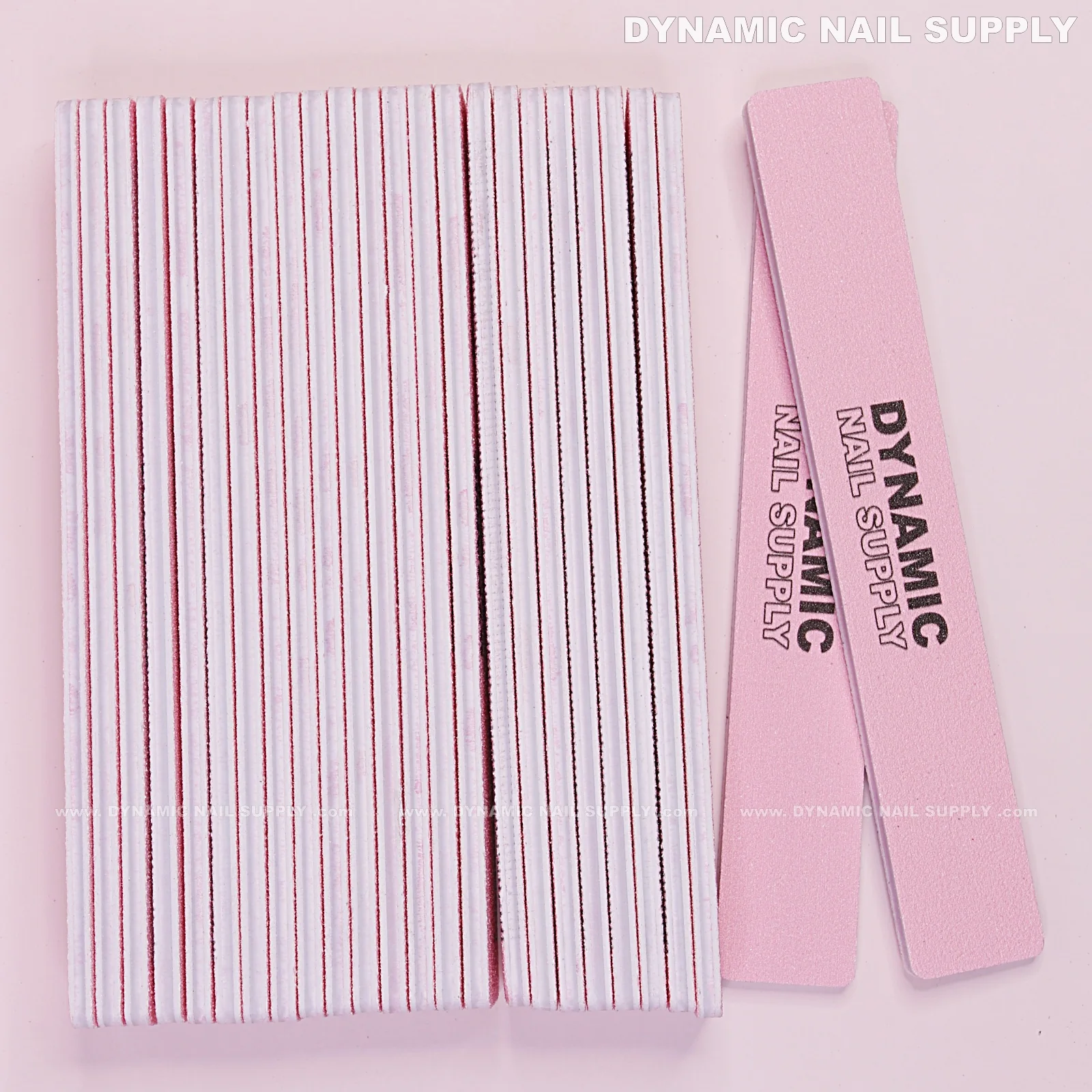 Square Nail files Grit 60/60 Extreme Coarse - Pack 25 - Pink - Double-side with Emery board - Image 8