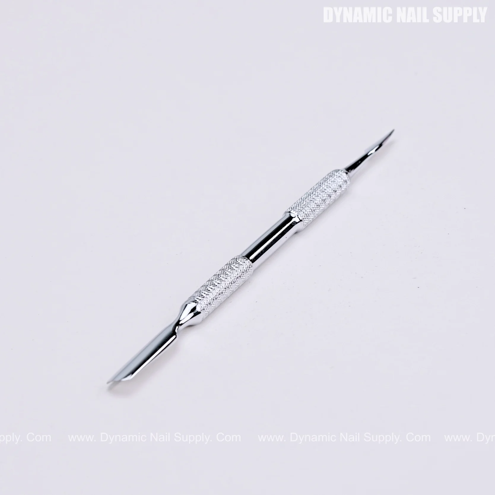 Stainless Steel Cuticle Pusher L Nail Tool with 2 Ends - Cuticle Remover Trimmer Spoon and Knife Shaped for Manicure and Pedicure - Non-Slip Handle