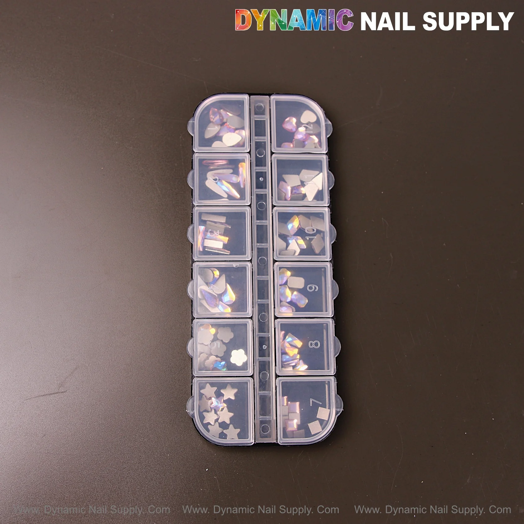 [Volcano AB 7] Mixed 12 Raindrop Square Heart Moon Shapes Nail Art Rhinestone Gems - Image 6