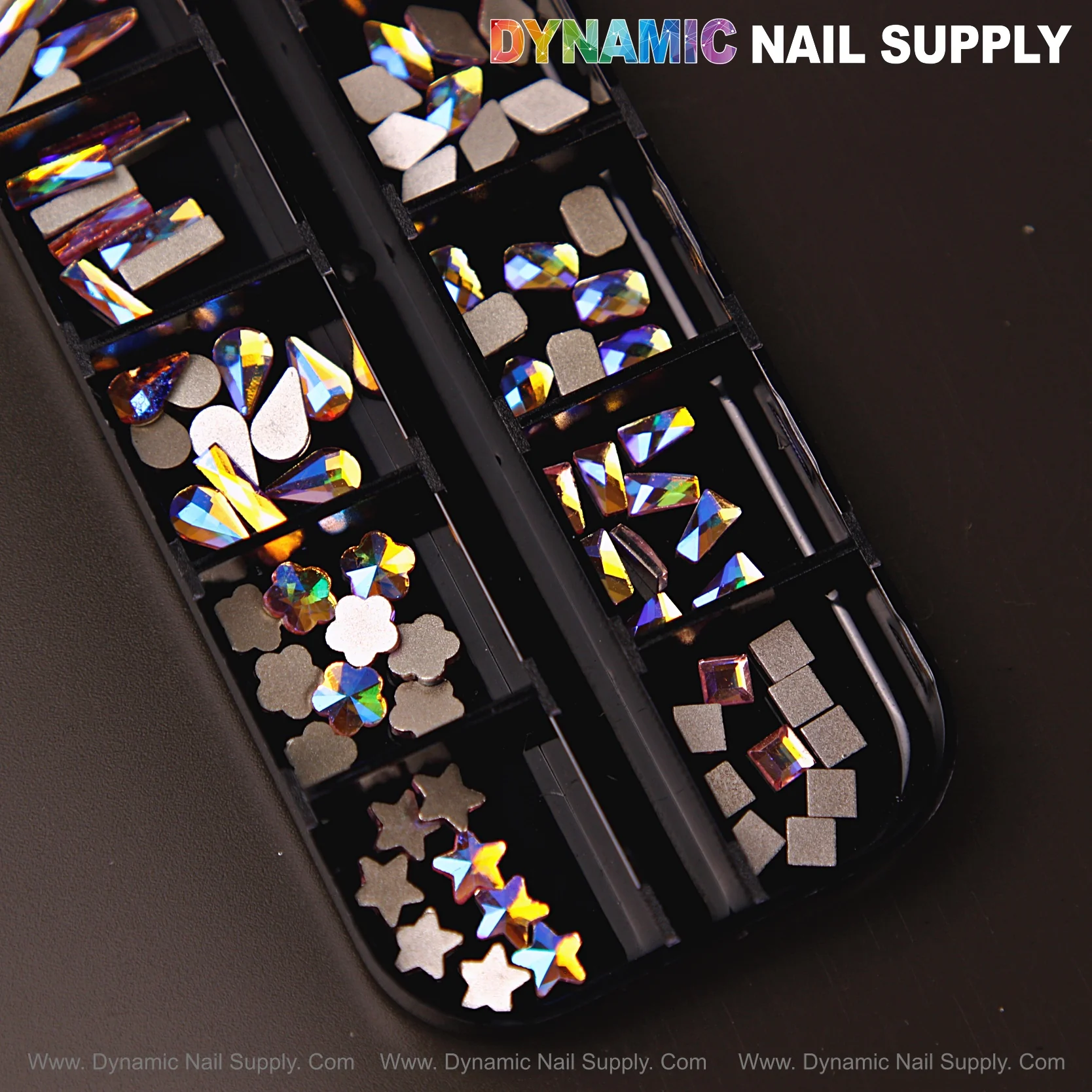 [Volcano AB 7] Mixed 12 Raindrop Square Heart Moon Shapes Nail Art Rhinestone Gems - Image 8