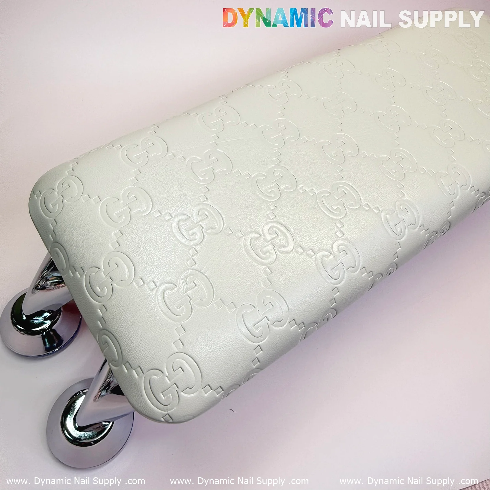 (White GC embossed) Armrest with Leather Cushion Pillow for Pedicure Manicure (Reposabrazos Para Manicura) - Image 6