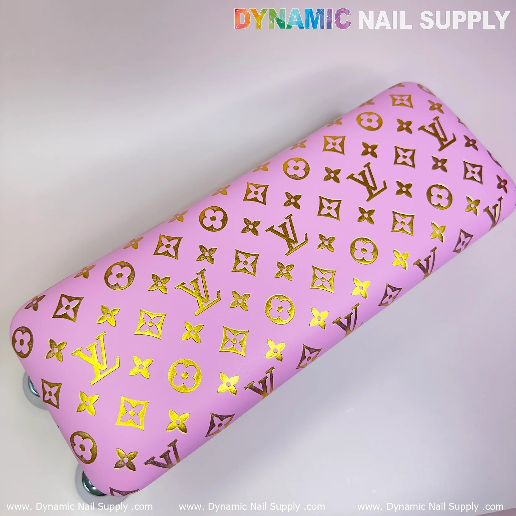 (Pink&Gold LV Pattern) Leather Armrest Cushion Pillow for Pedicure Manicure (Reposabrazos Para Manicura) - Image 6