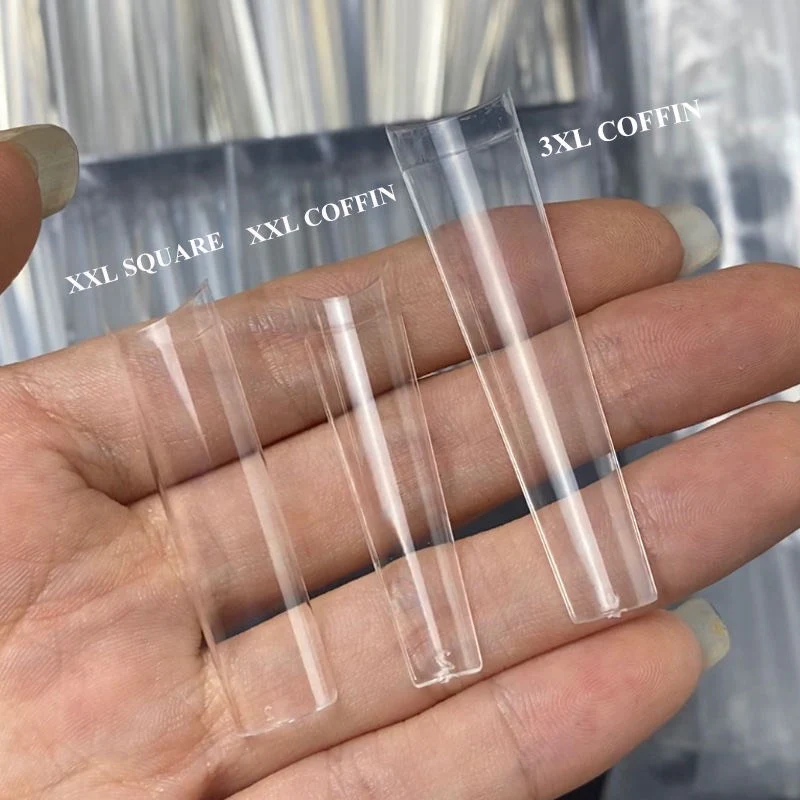 3XL Long Coffin Nail Tips (box) - (Non C-Curve) - Straight Shape - Easy to apply - Image 3