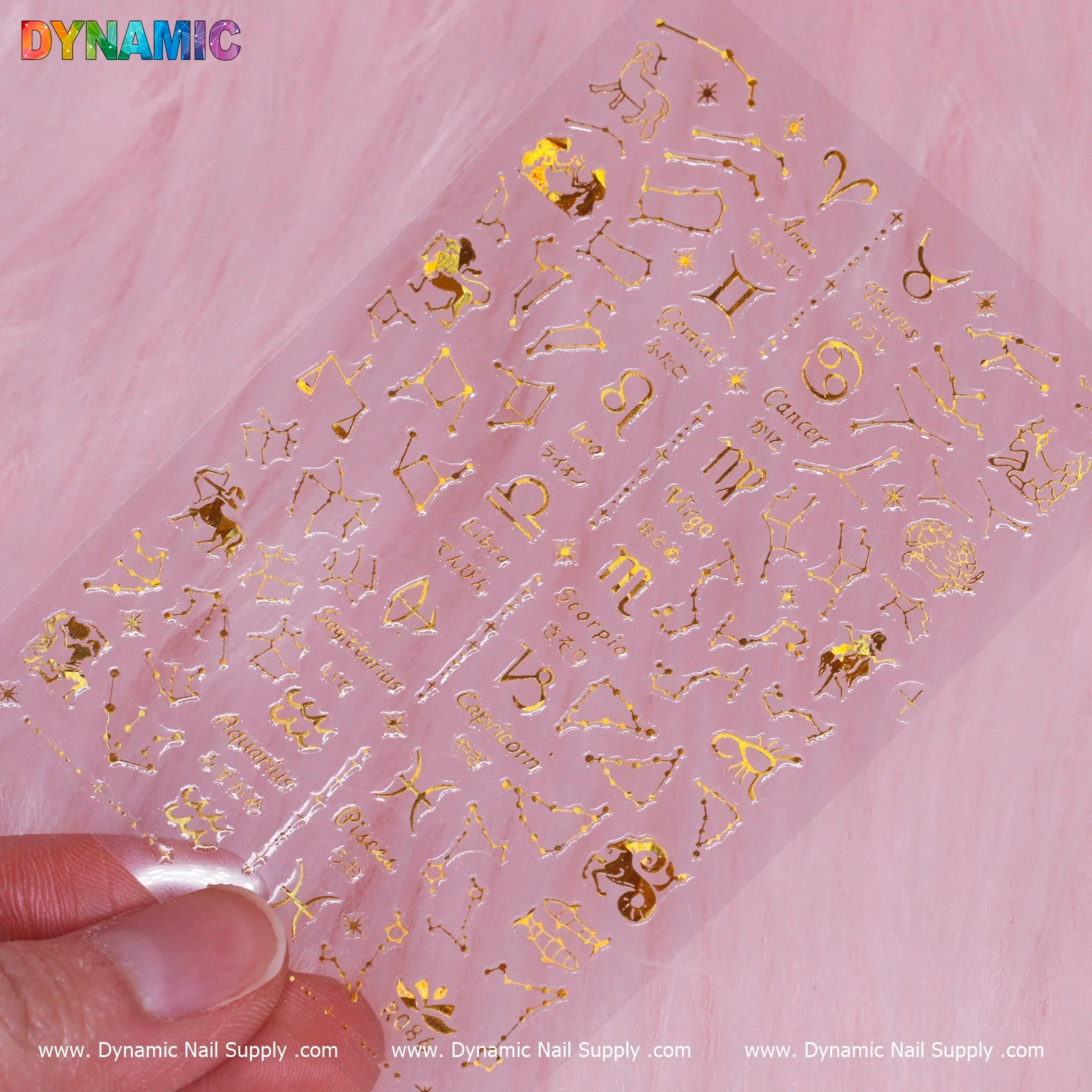 Zodiac, Horoscope Nail Design Sticker - Gold - Image 3